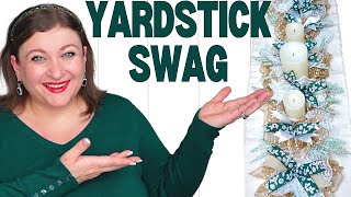 How to make a YARDSTICK CANDLE CENTERPIECE Winter SWAG GARLAND Wreath