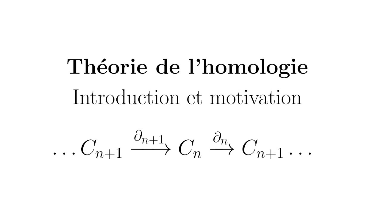 Théorie de l'homologie - Introduction et motivation