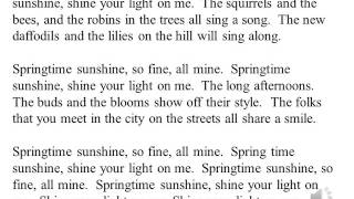 First Grade Spring Program Songs 2017