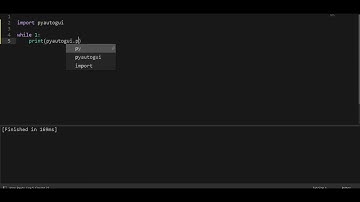get the mouse position using python pyautogui