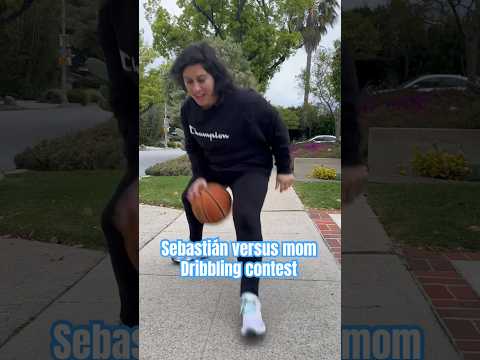 Sebastián versus mom dribbling contest. Who is the winner?