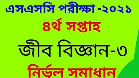 SSC 2021 Biology 4th Week Assignment Answer || SSC Exam 21 Biology 4th Week Assignment Solution ||