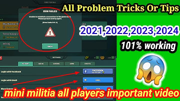 Mini Militia Game Join Failed|Disconnected| Facebook,Gmail Login|Problems @Allinchannel1