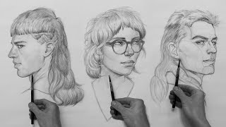 How to Draw Faces STEP-BY-STEP // Two Mullets and a Shag Love Triangle