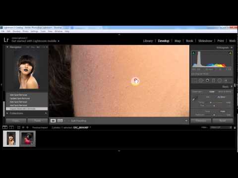 Как убрать прыщи в Lightroom  инструмент Spot removel