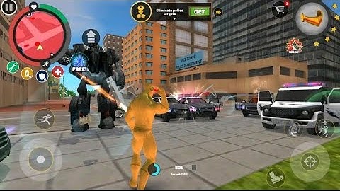 Rope Hero Vice Town (rope hero with bq laser gun) tank and robot destroy - Android Gameplay HD