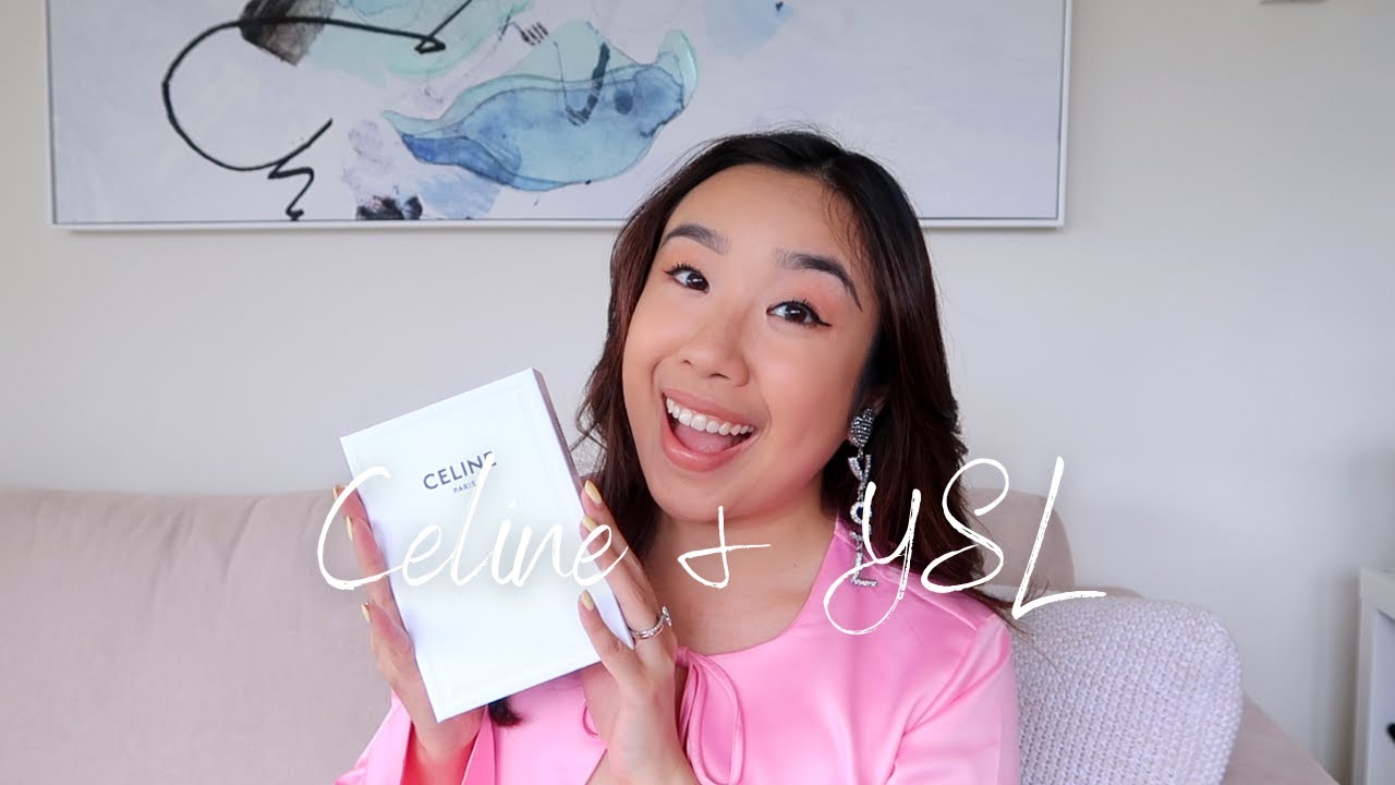 unboxing 🌻  celine triomphe wallet on chain in shiny calfskin