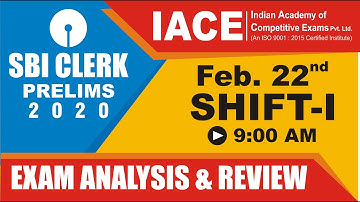SBI Clerk Prelims 2020 Day 1 | 22 Feb, Shift-I | Exam Analysis