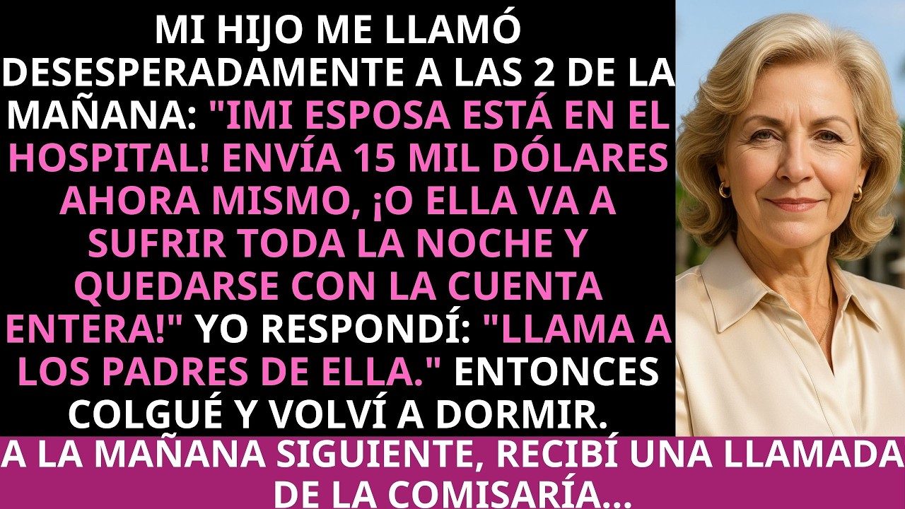 Mi Hijo Llamó A Las 2 De La Mañana Exigiendo US$ 15.000 Para Su Esposa — Le Colgué…