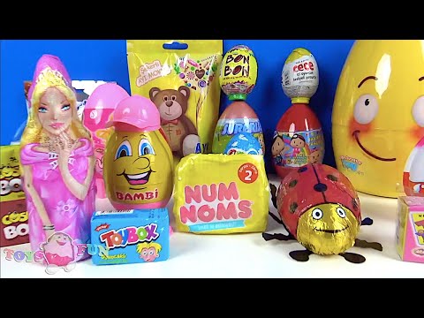 Sürpriz Yumurta Kinder Joy Ozmo Pepee Şaşırtı Bonbon Num Noms Sarı Ayı Mokko Toybox Cosbybox açtık