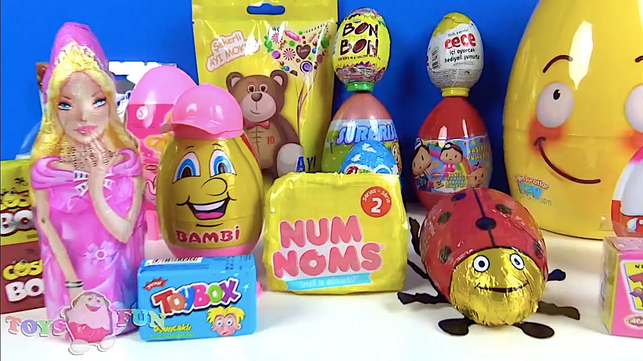 Sürpriz Yumurta Kinder Joy Ozmo Pepee Şaşırtı Bonbon Num Noms Sarı Ayı  Mokko Toybox Cosbybox açtık - YouTube