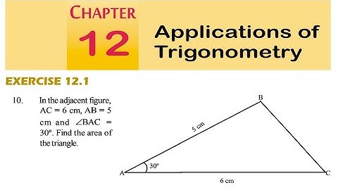 Exercise 12.1 (PROBLEM-10) APPLICATIONS OF TRIGONOMETRY