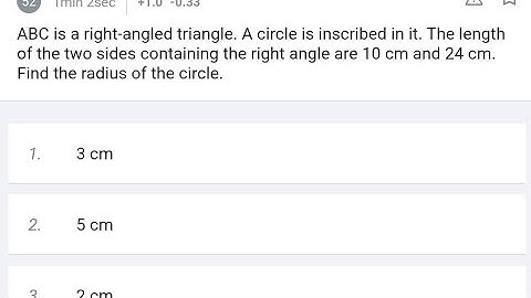 ABC is a right Angle Triangle .A Circle Inscribed in it .two Sides are 10 cm & 24 cm Find Radius