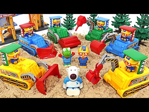 Pororo Build <strong>Series</strong>, fun construction <strong>site</strong> play with a forkrain bulldozer | PinkyPopTOY