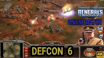Online 2 vs 4 -DEFCON 6 MAP -  Epic Game - No rules -C&C Generals Zero Hour