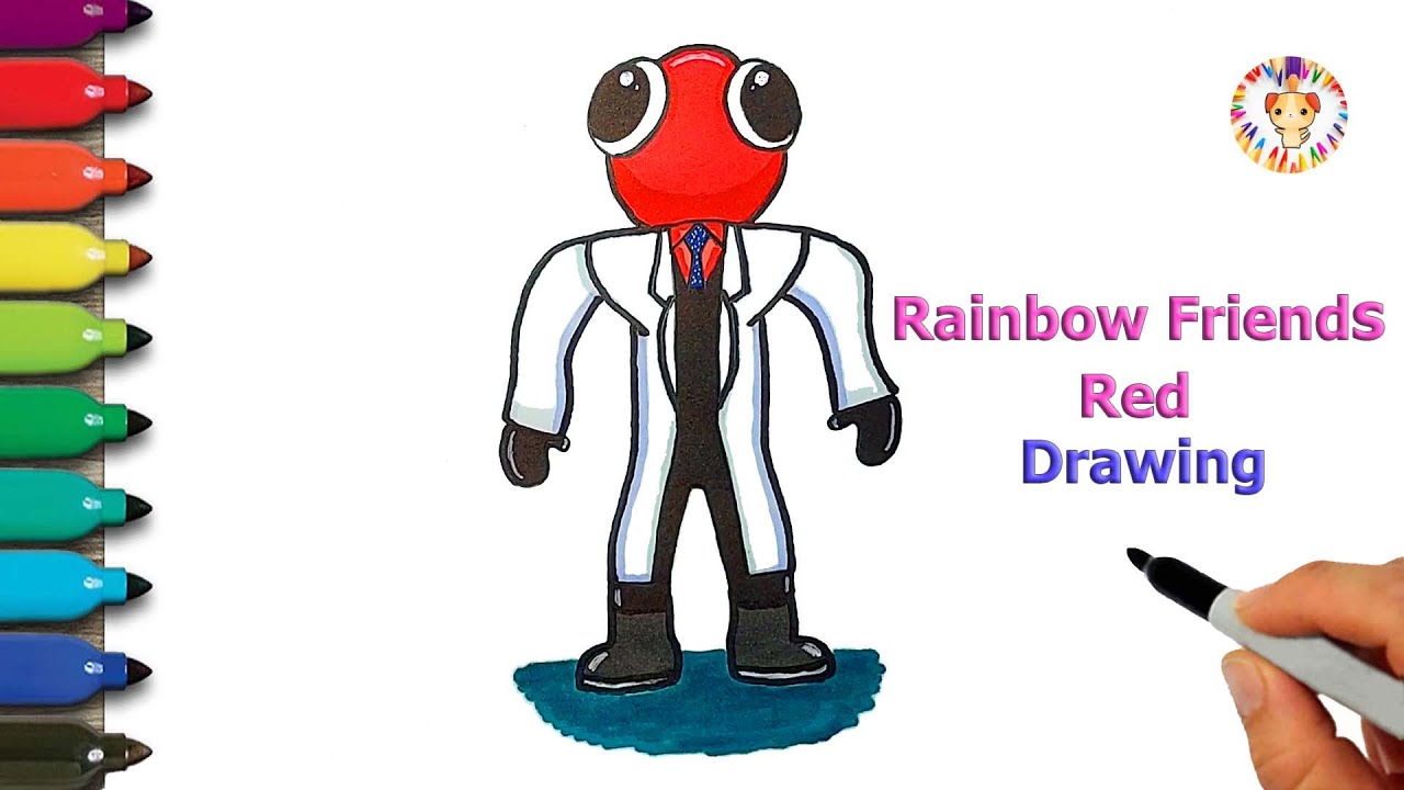 How to Draw RED RAINBOW FRIENDS - ROBLOX DRAWING #rainbowfriends