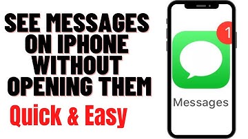 HOW TO SEE MESSAGES ON IPHONE WITHOUT OPENING THEM