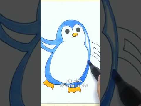 Video #shorts . vẽ CHIM CÁNH CỤT - How to draw cute penguin - youtube