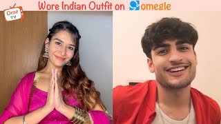 Wearing Indian Outfit On Omegle Pt 11
