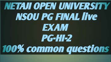 NSOU PGHI -2 live term end final exam questions (24/12/21)