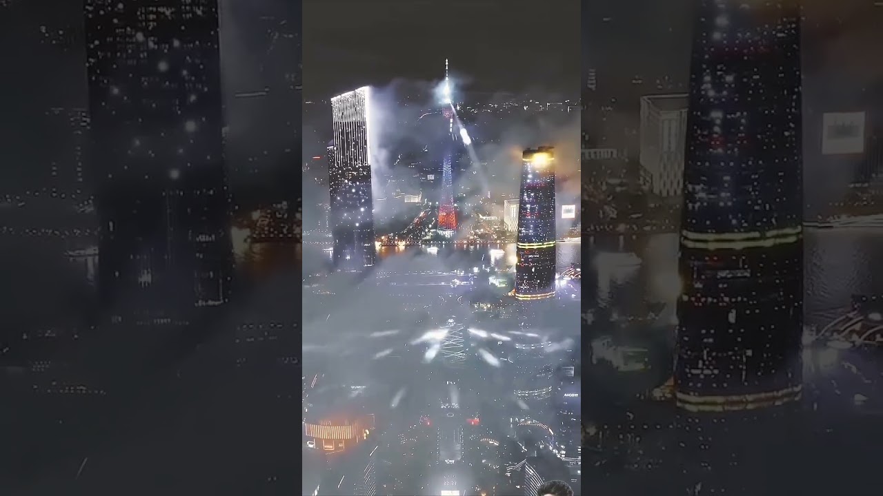 😱🌉🇸🇩Guangzhou City light festival Aerial Night😱🌉🔥🔥❤️