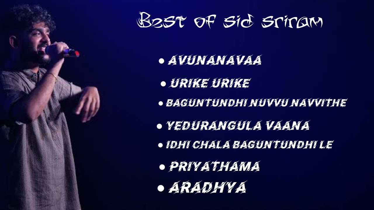 Best of sid sriram  newsongs