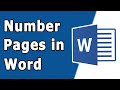 How to Number Pages in Microsoft Word