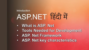 #0 Introduction to ASP.Net | What is ASP .NET in Hindi | ASP .NET Features | हिंदी में