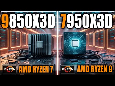 Capa de 9850X3D vs 7950X3D Gaming Benchmarks / Applications Tests