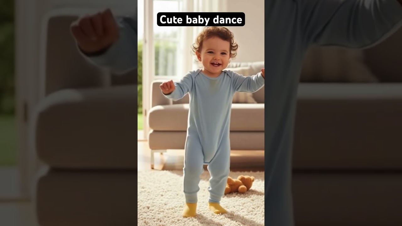 Cute baby dancing with juice glass ✨ 