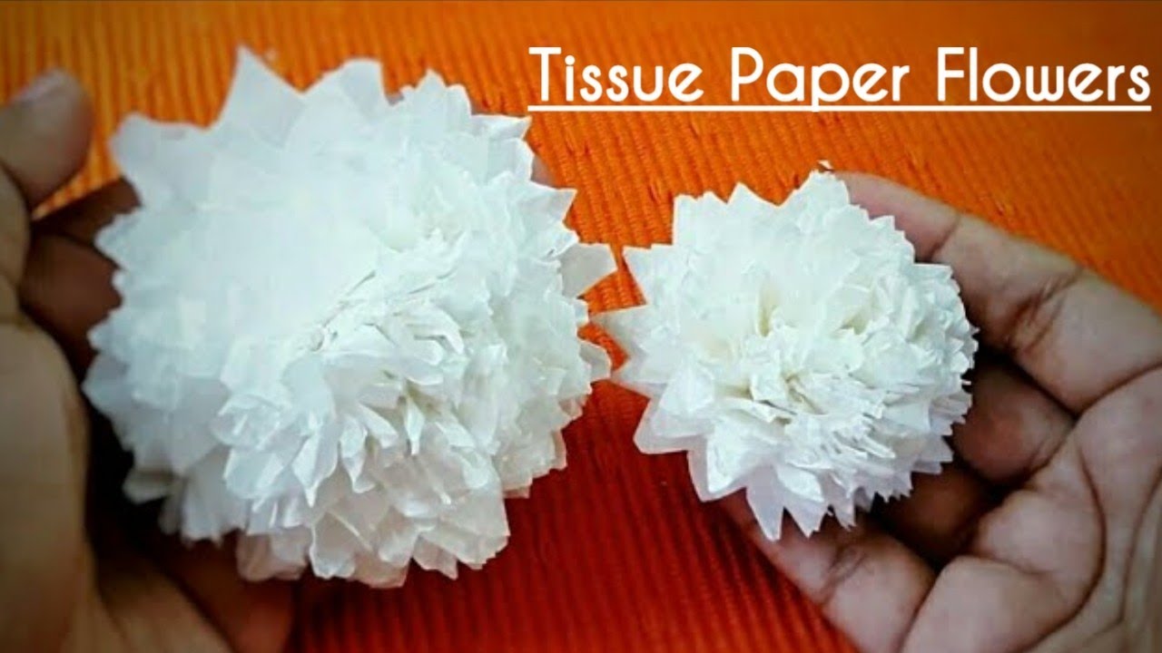 DIY Tissue Paper Craft : How to make EASY TISSUE paper FLOWER