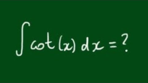 The Integral of cot(x)