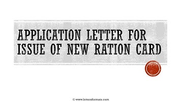 How to Write an Application Letter for a New Ration Card