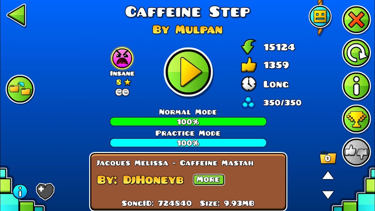 Caffeine Step by mulpan song by djhoneyb (Geometry Dash 2.2)