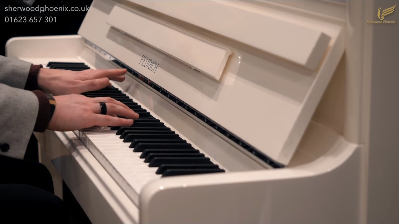 Feurich 122 White Upright Piano No. SP27164 | Comparison Demonstration Sherwood Phoenix