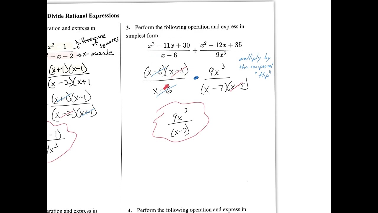 Multiply and Divide Rational Expressions