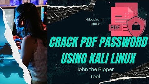 How to Crack PDF Password using kali linux in hindi ||किसी PDF का पासवर्ड कैसे क्रैक करे ||