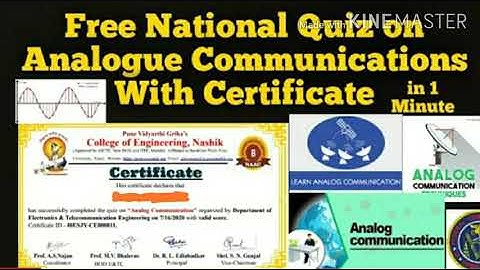FREE NATIONAL LEVEL QUIZ ON ANALOG COMMUNICATION|FREE CERTIFICATE IN 1 MINUTE|E&C DEPARTMENT