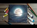 Acrylic painting || Paint the moon