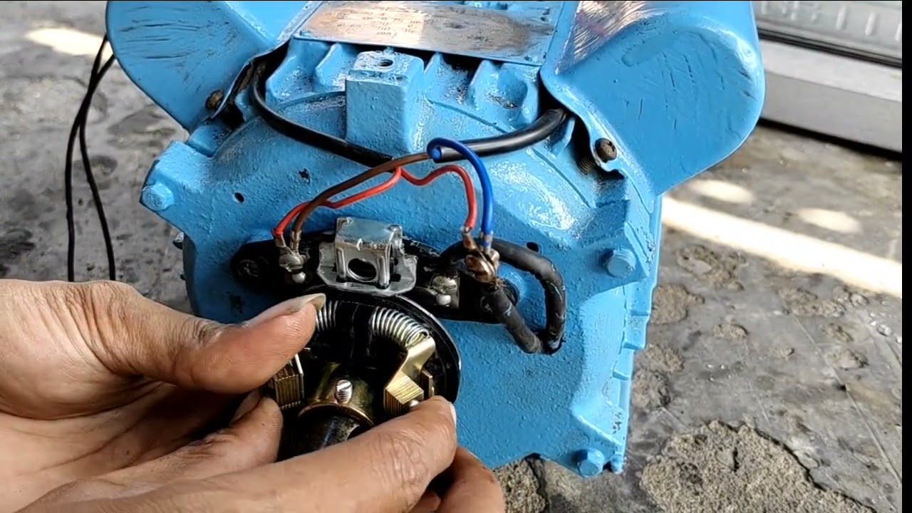 cara pasang kapasitor dan stel sentrifugal/otomatis dinamo 0,75hp 3/4pk