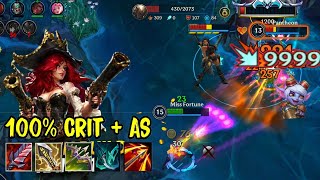 BROKEN - 100% Crit Miss Fortune Build 💥 INSANE Attack Speed Carry! - WILD RIFT Ranked