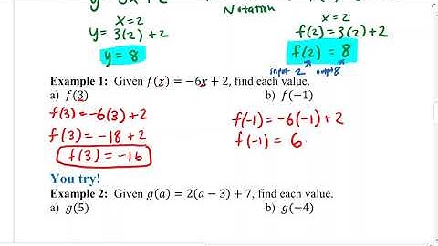 Algebra 1 Lesson 3.2 Part 1