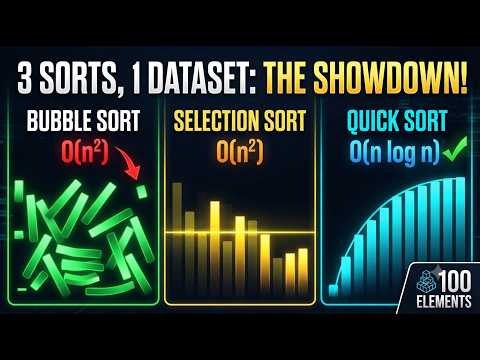 WHICH SORT IS FASTEST? BUBBLE VS SELECTION VS QUICK SORT ANIMATION