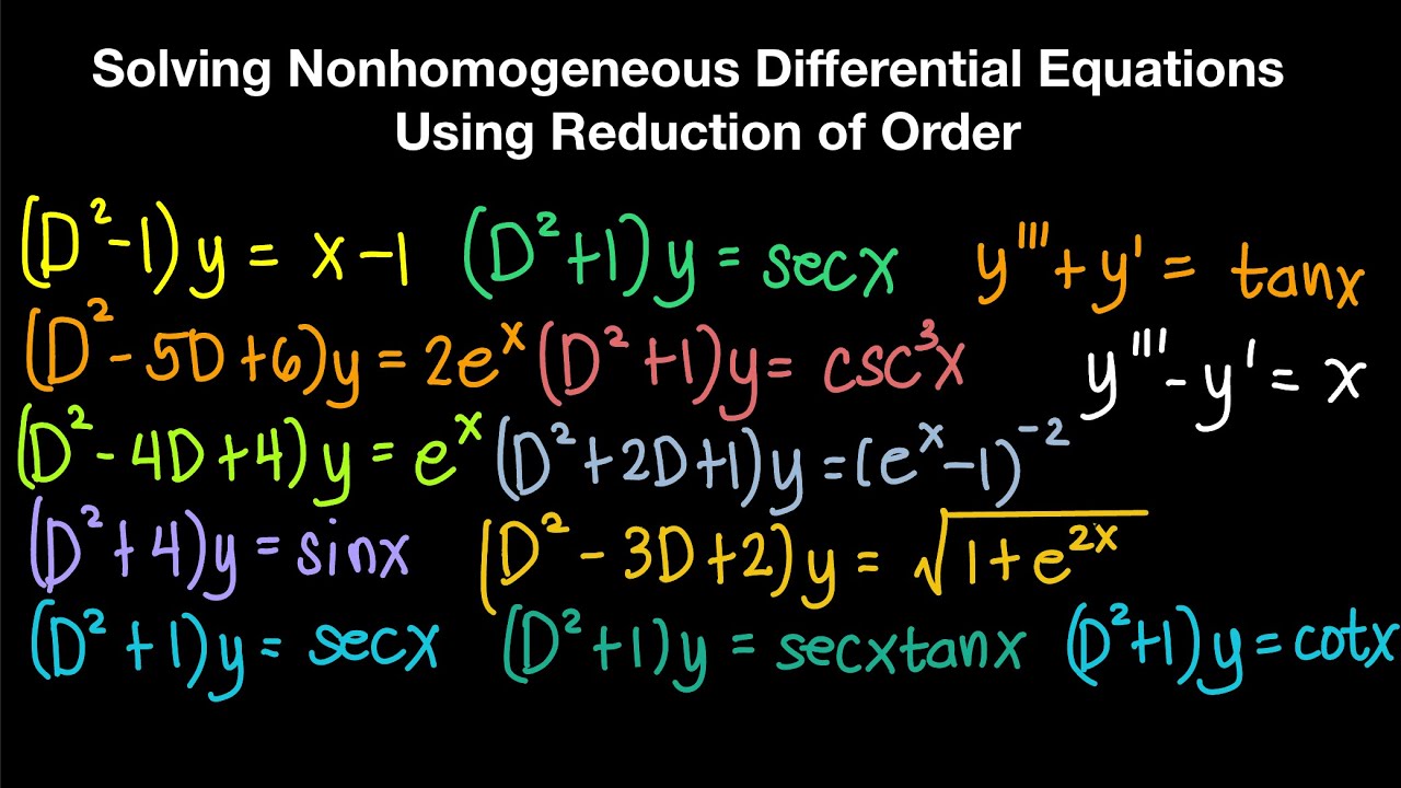 Solving Nonhomogeneous Differential Equations Using Reduction of Order ...