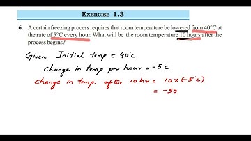 A certain freezing process requires that room temperature be lowered.....6q ex 1.3 integers class 7