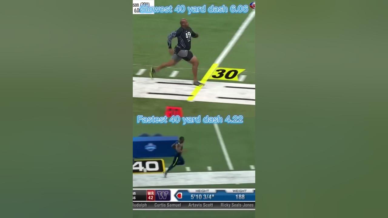 The fastest vs the slowest 40 yard dash football nfl edit shorts