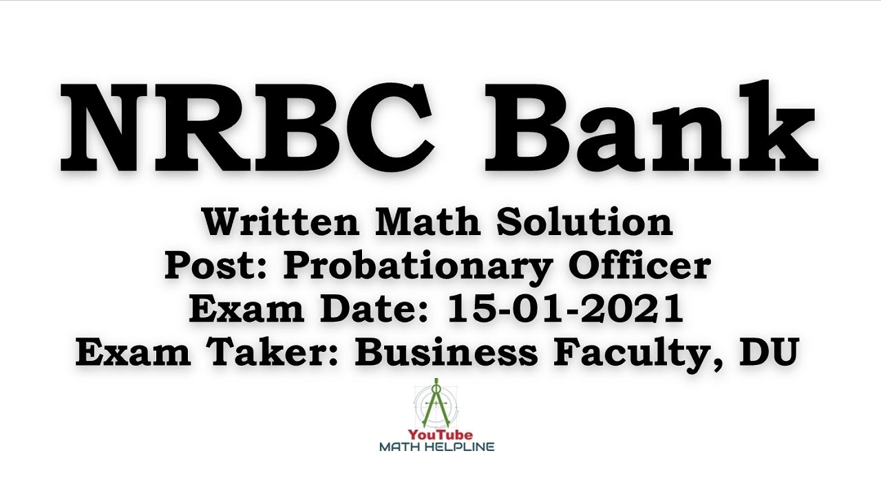 NRB Commercial Bank Limited, Post: Probationary Officer Written Math ...