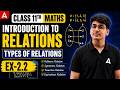 Relations and Functions Class 11 Maths | Introduction to Relations | Types of Relations, Ex-2.2