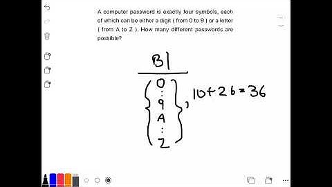 A computer password is exactly four symbols, each of which can be either a digit (from 0 to 9) or a