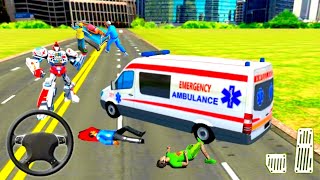 American Ambulance Emergency Simulator 2021 #1 - Ambulance Robot City Rescue Game - Android Gameplay screenshot 2